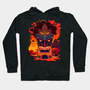 Tiki Lava Volcano Art Hoodie